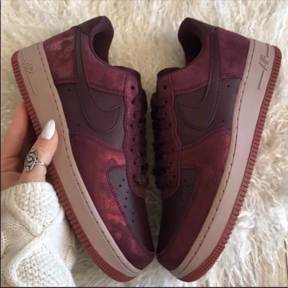 NWT Nike Air Force  1 Premium Burgundy - Picture 8 of 9